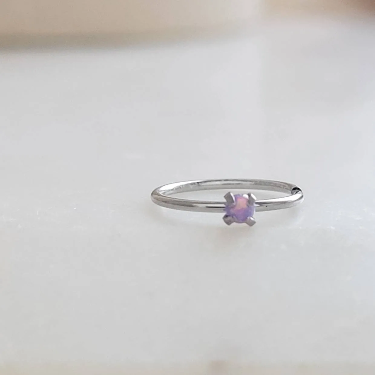 Dainty Opal Nose Ring