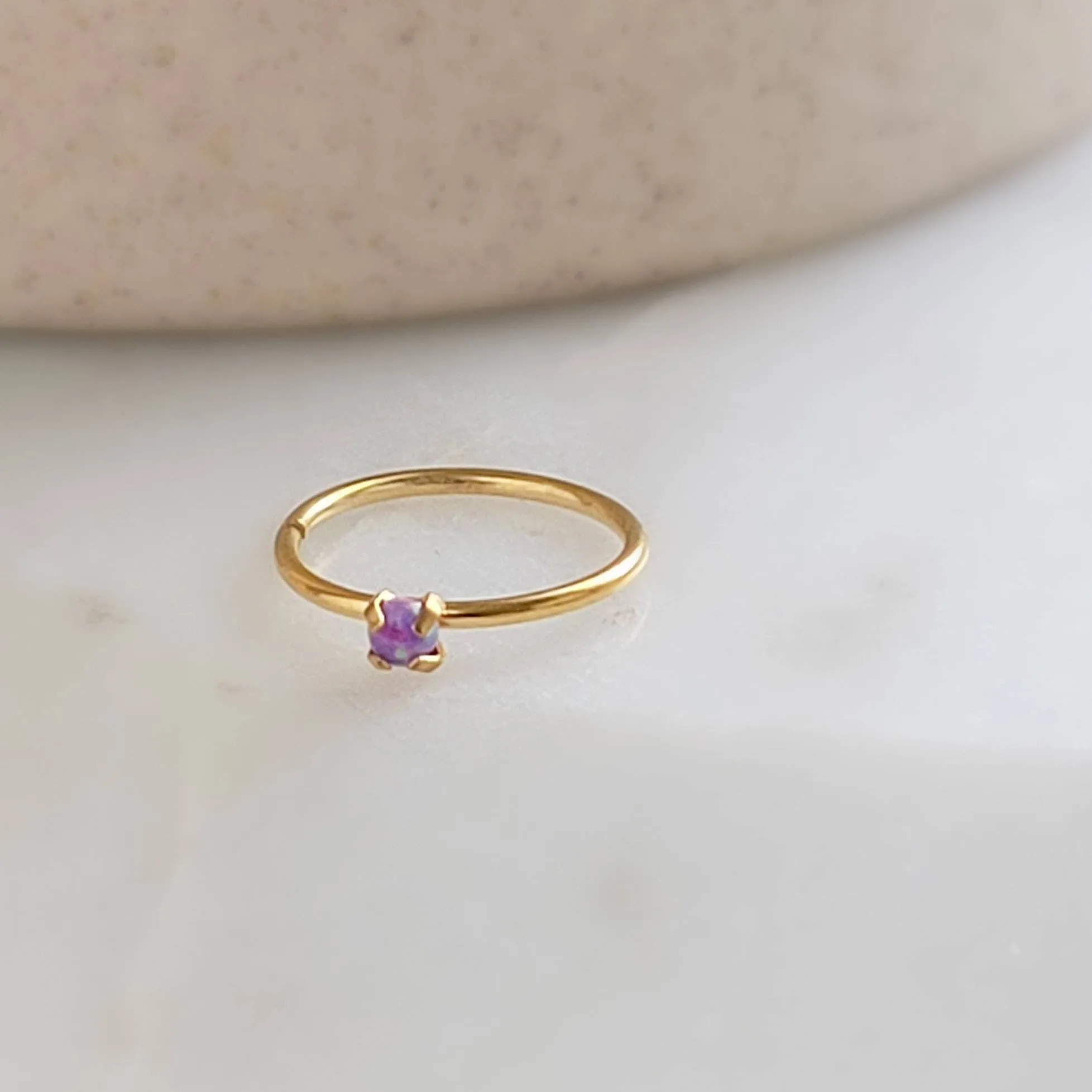 Dainty Opal Nose Ring