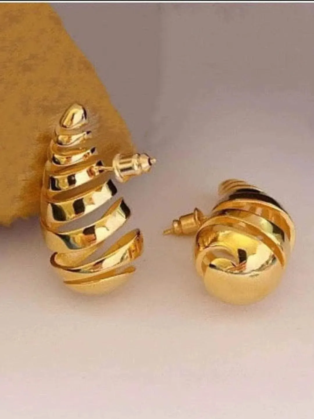 Dome Drop Earrings Gold