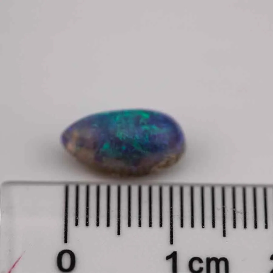 Drop Shape Natural Australian Black Opal Loose Gemstone 2.61ct