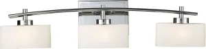 Eastbrook 3 Light Vanity In Polished Chrome and Opal White Glass