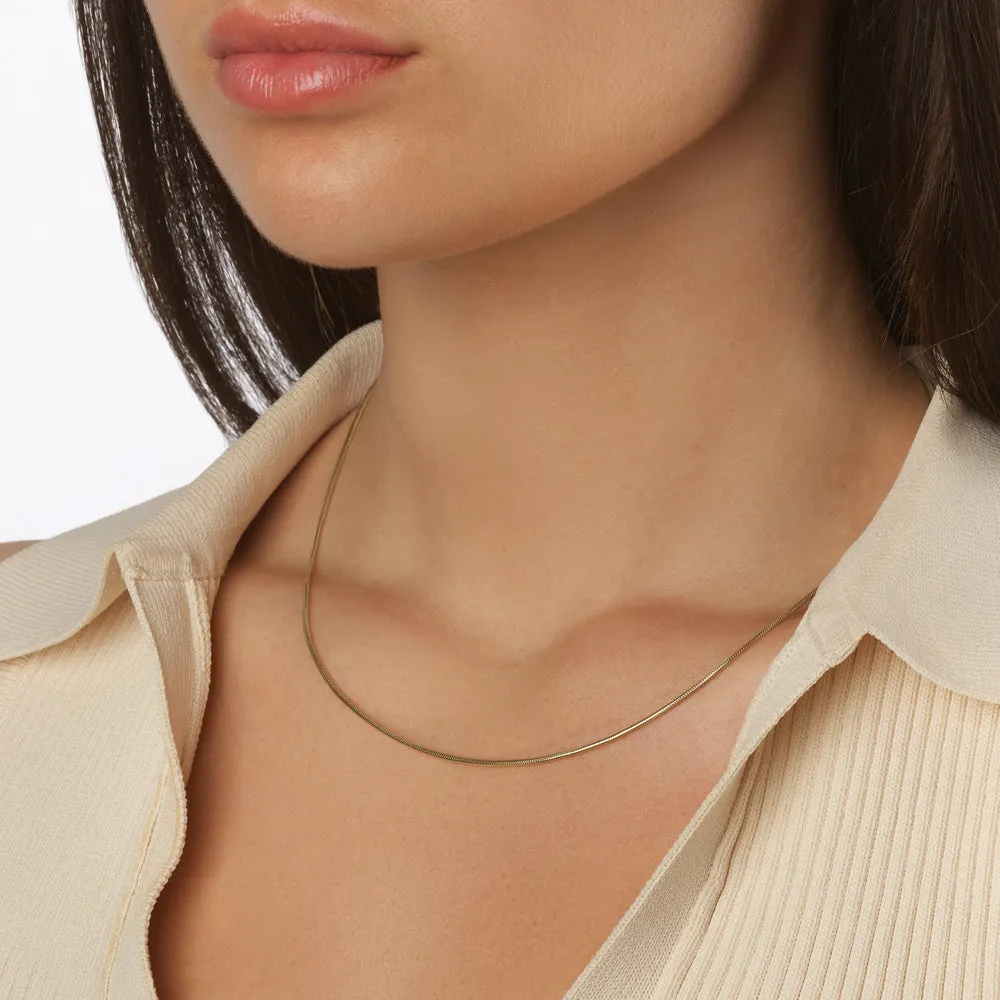 Fine Snake Chain Necklace in Gold