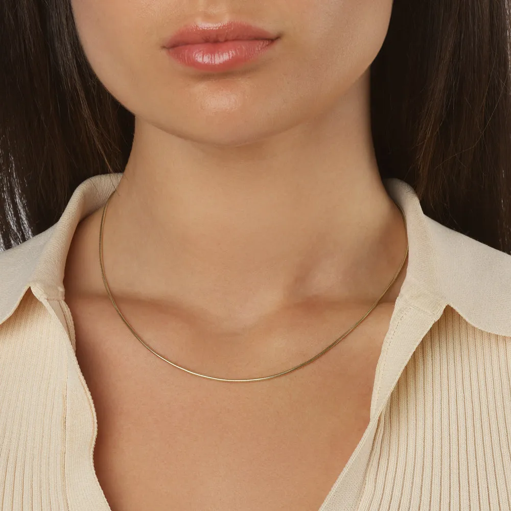 Fine Snake Chain Necklace in Gold