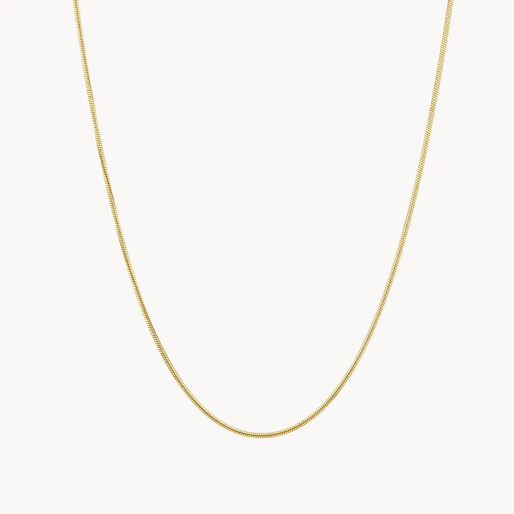 Fine Snake Chain Necklace in Gold