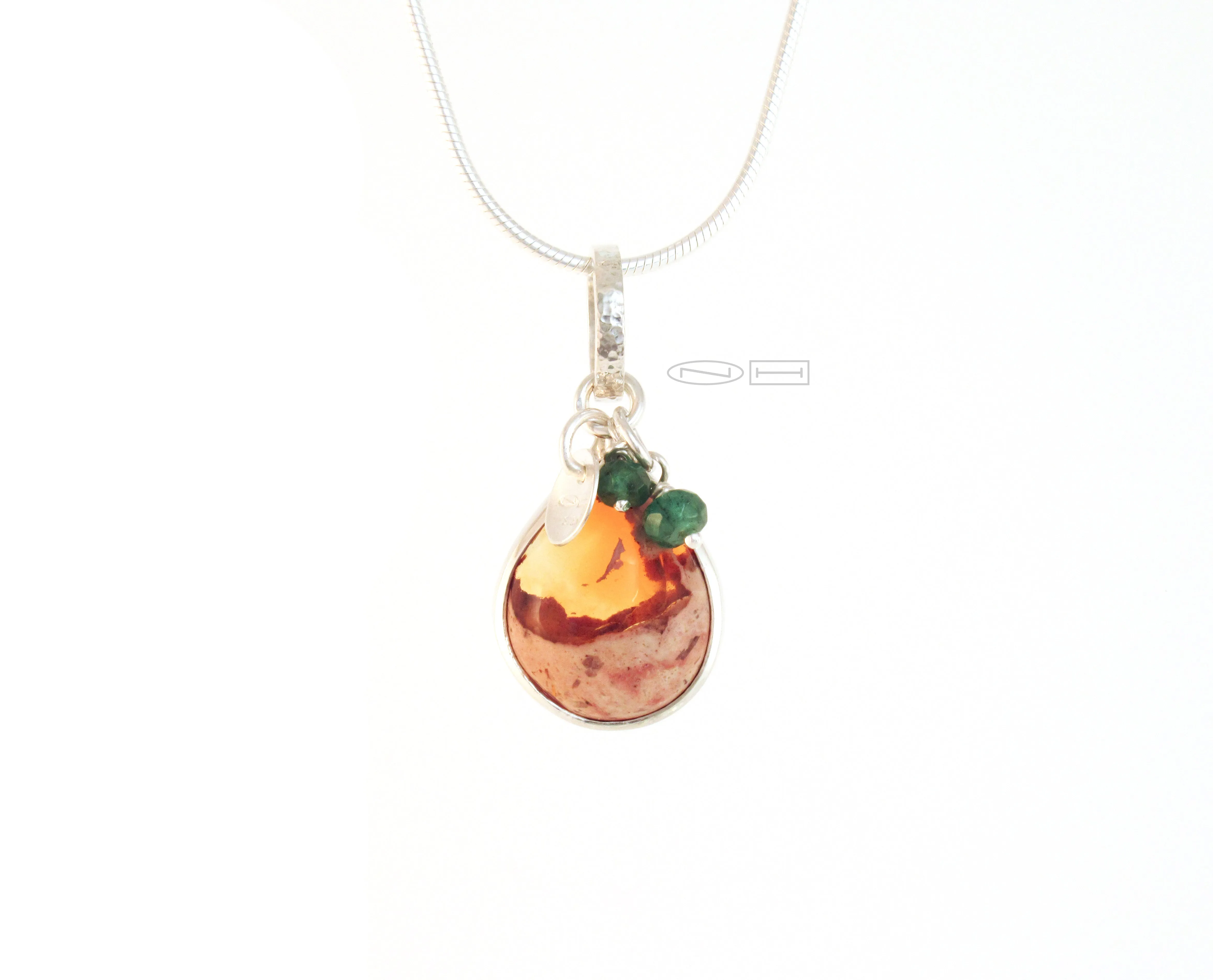 Fire Opal with a touch of emerald power ( SOLD)