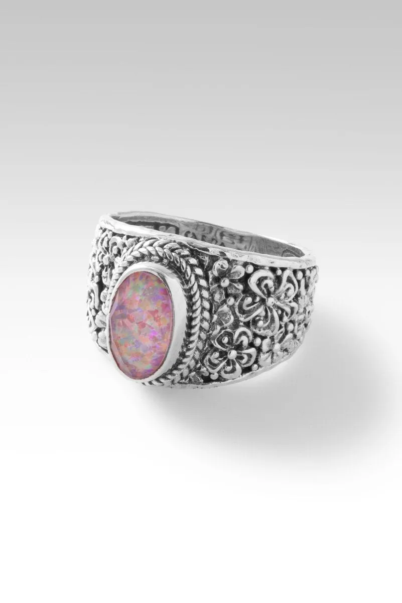 Garden Treasures Ring™ in Salmon Pink Opal & Quartz Doublet