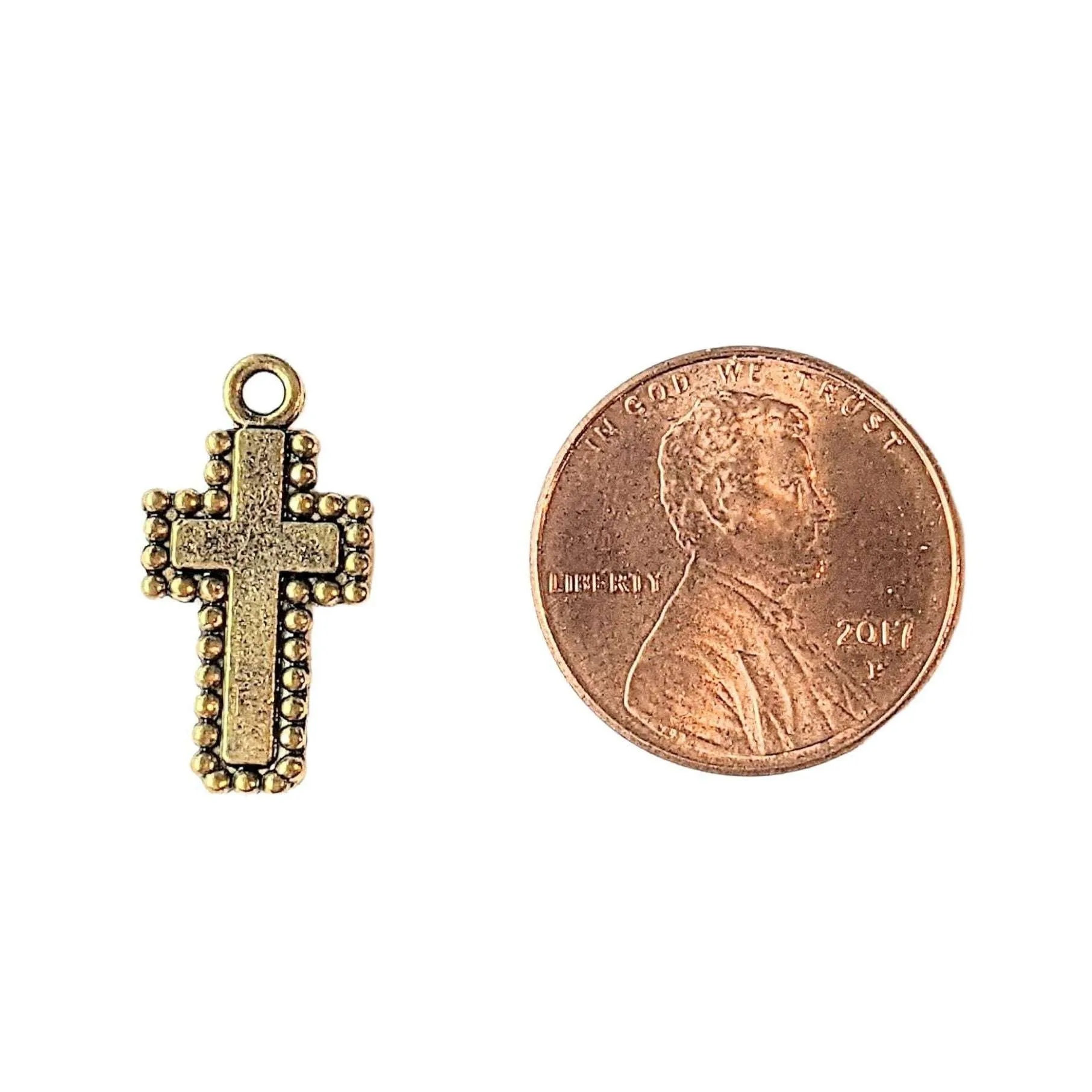 Gold Fancy Cross Charm