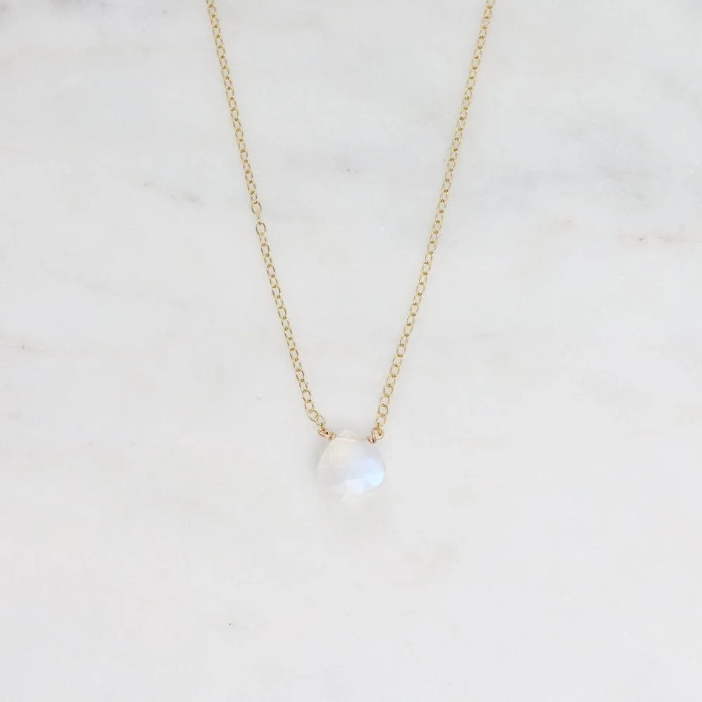 Gold Filled Chain with Moonstone Brio Necklace