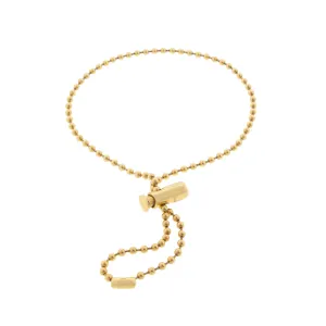 Gold Push Cord On Ball Chain Bracelet