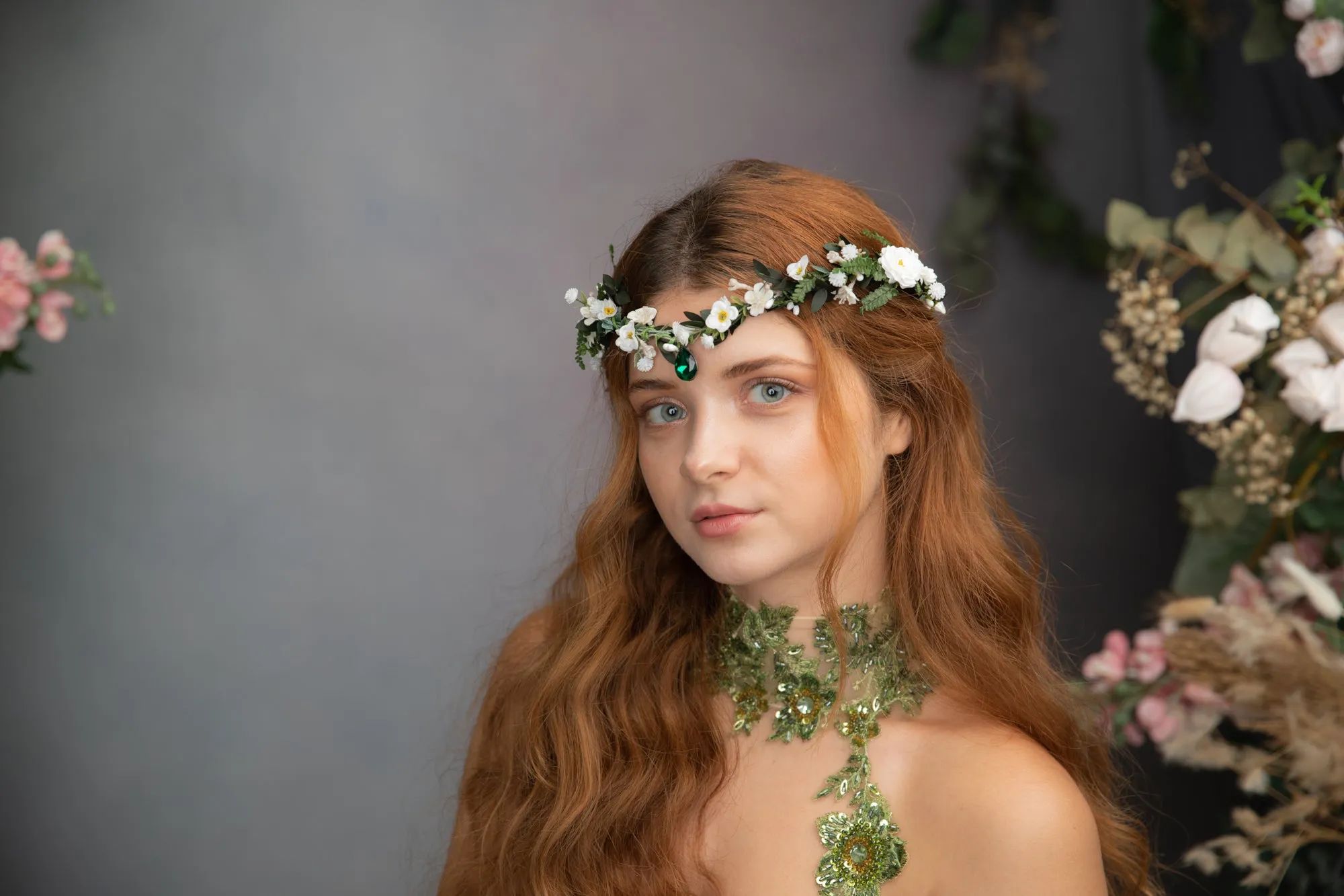 Greenery romantic elven tiara