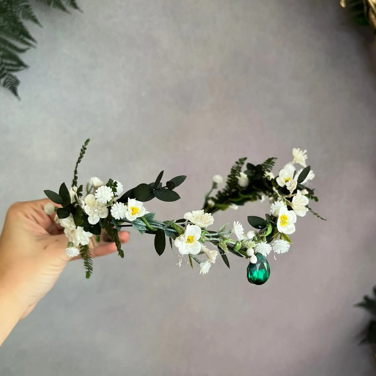 Greenery romantic elven tiara