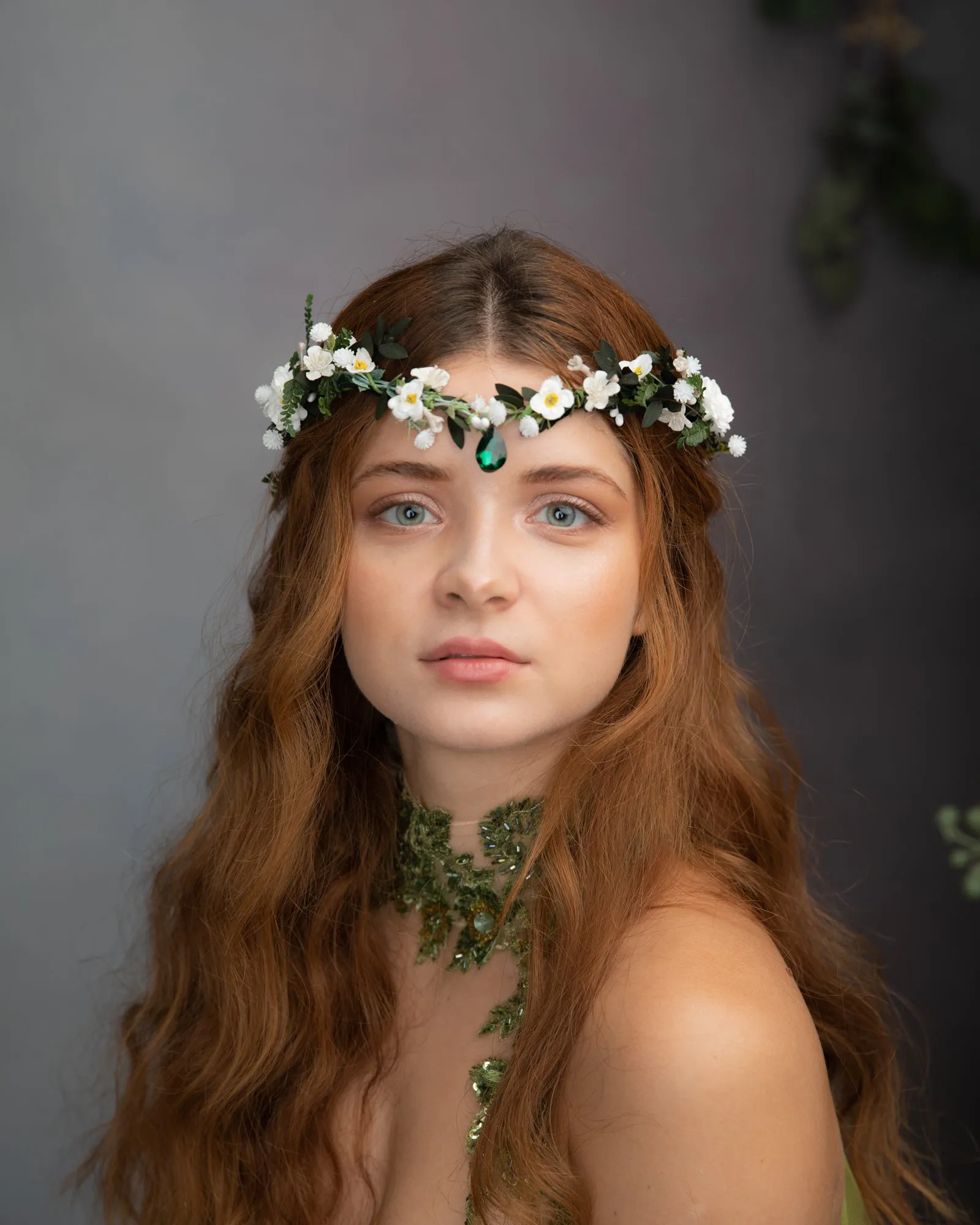 Greenery romantic elven tiara