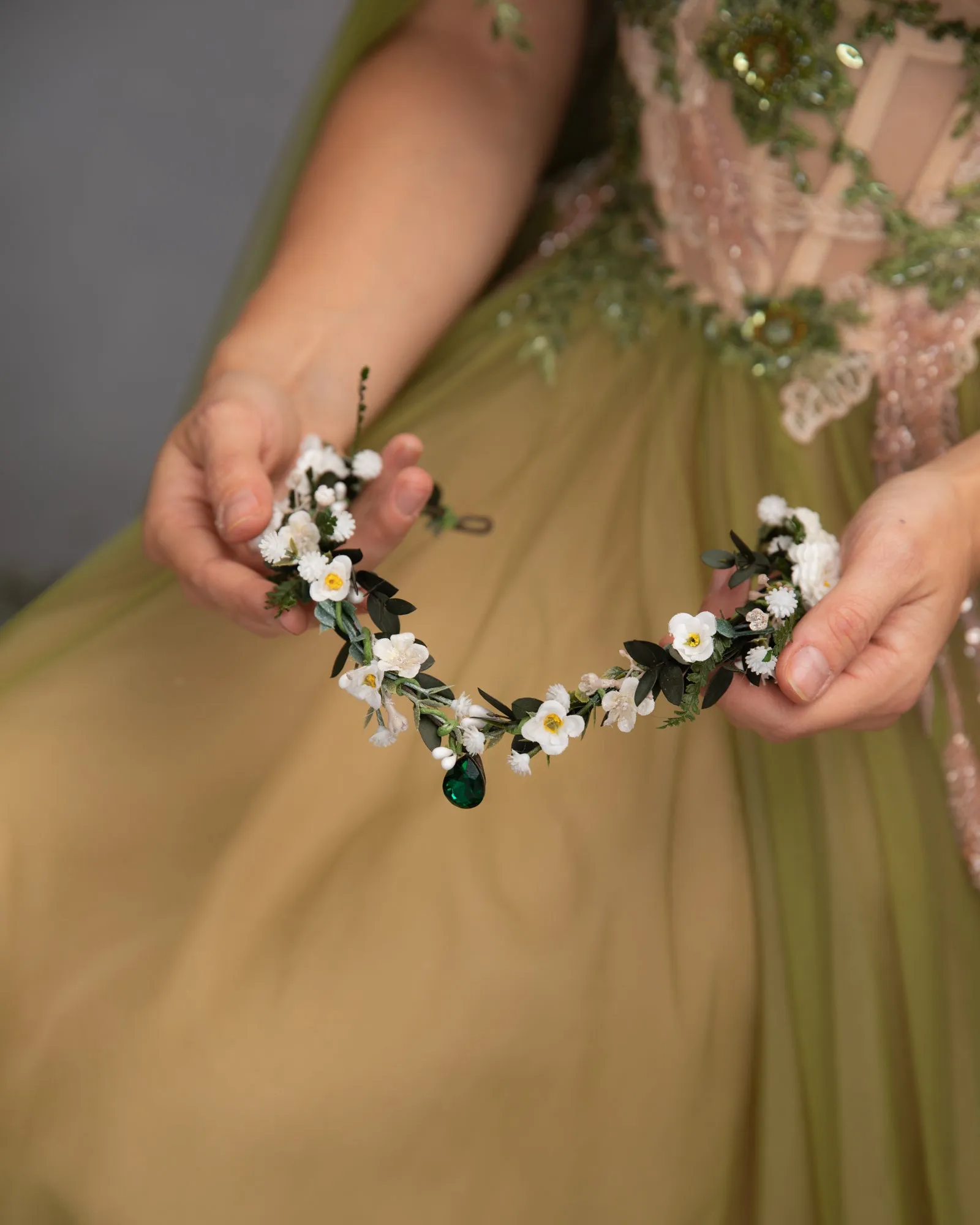 Greenery romantic elven tiara