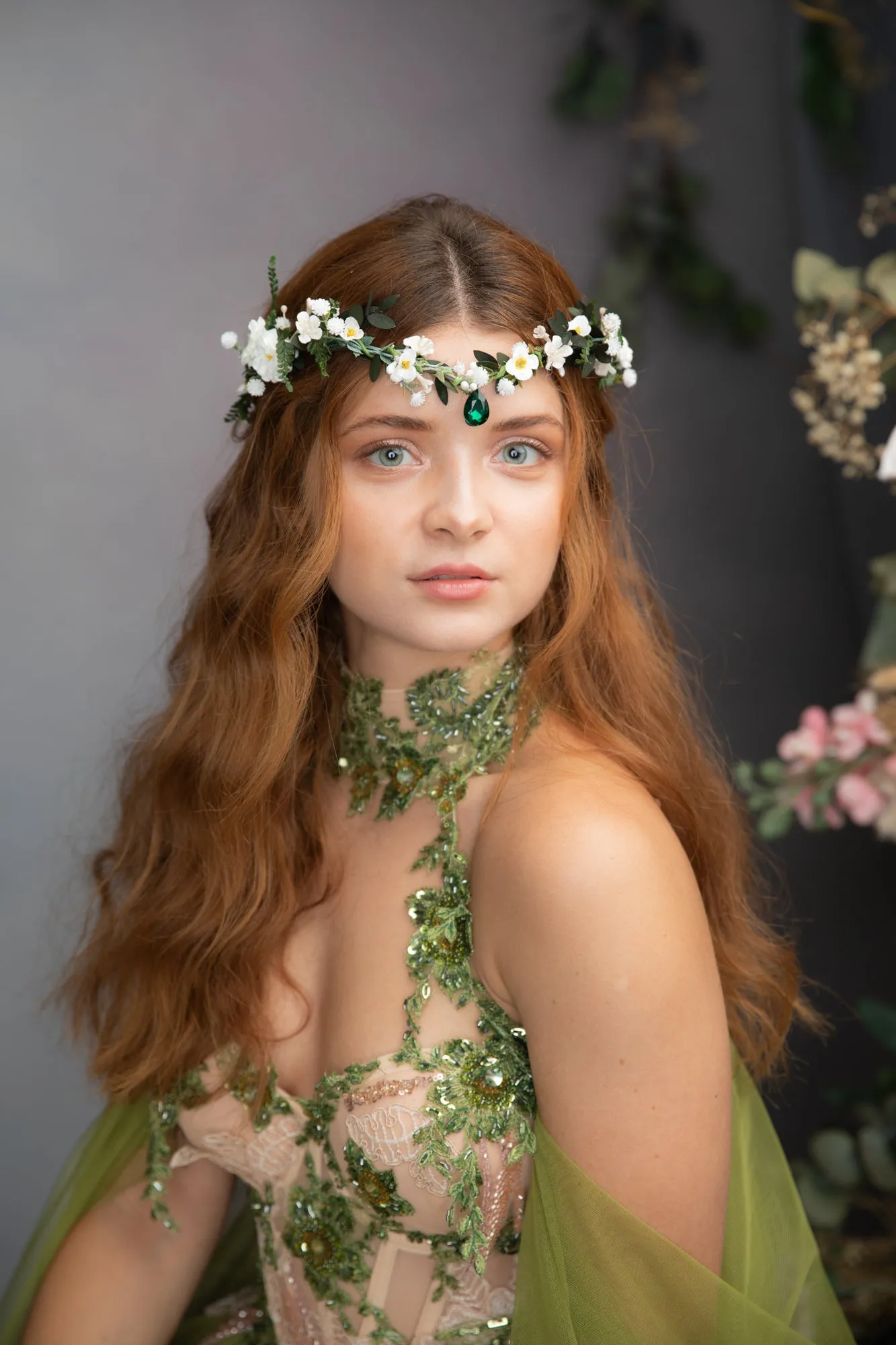 Greenery romantic elven tiara