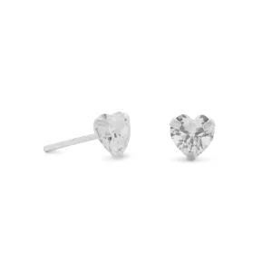 Heart Cubic Zirconia Stud Earrings