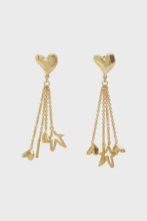 High Roller Heart Tassel Studs