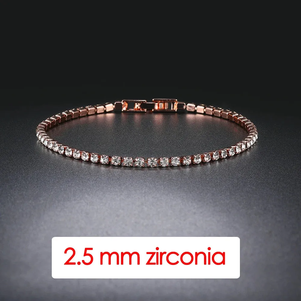 Hiphop Tennis Bracelet Homme Iced Out 3/4/5mm Cubic Zirconia Mens Crystal Chain on The Hand Hip-hop Streetwear Jewelry Male H086