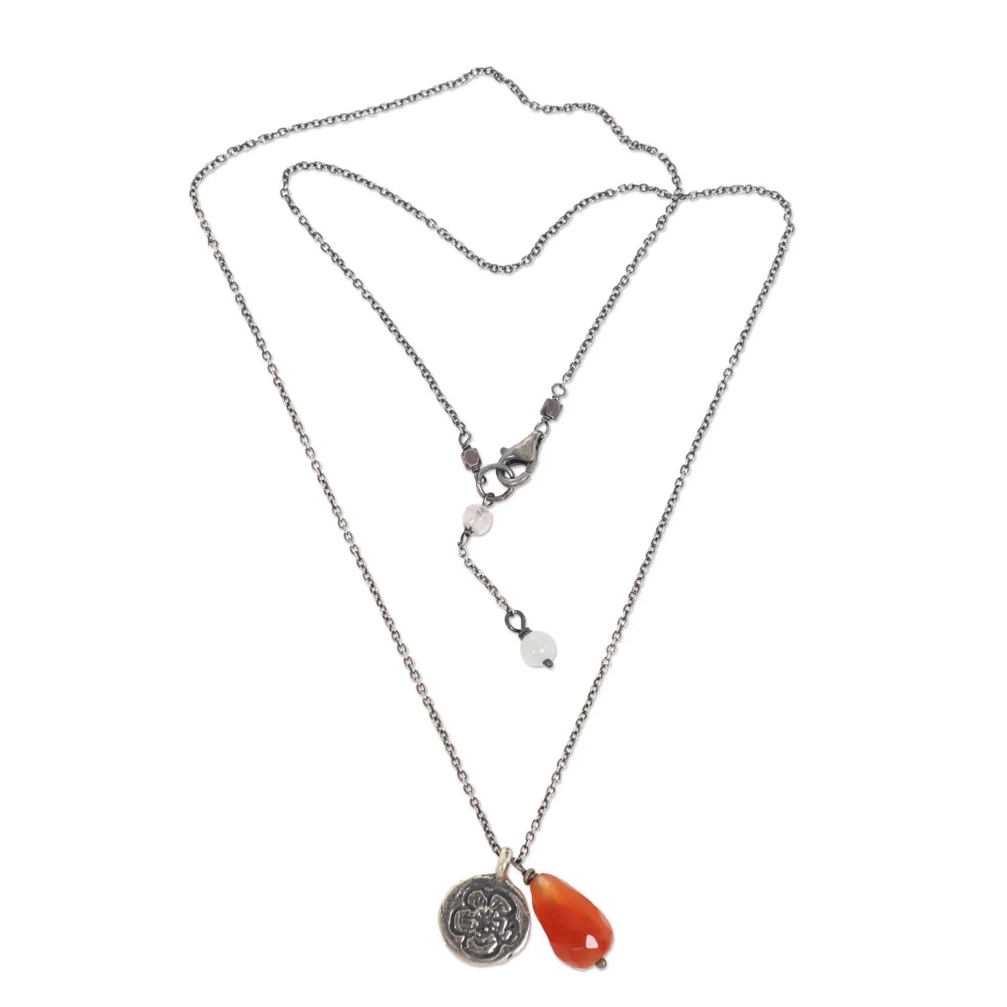 Inspiring Sunflower Carnelian Pendant Necklace