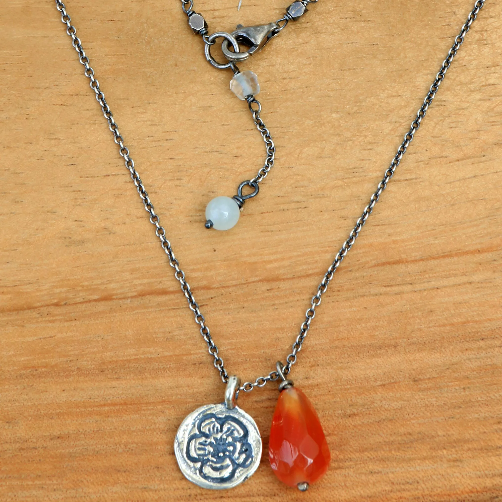 Inspiring Sunflower Carnelian Pendant Necklace