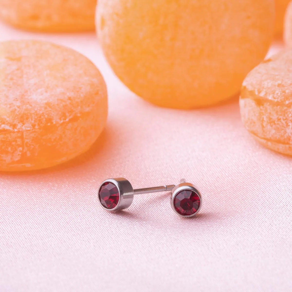 July Birthstone Mini Stud Earrings