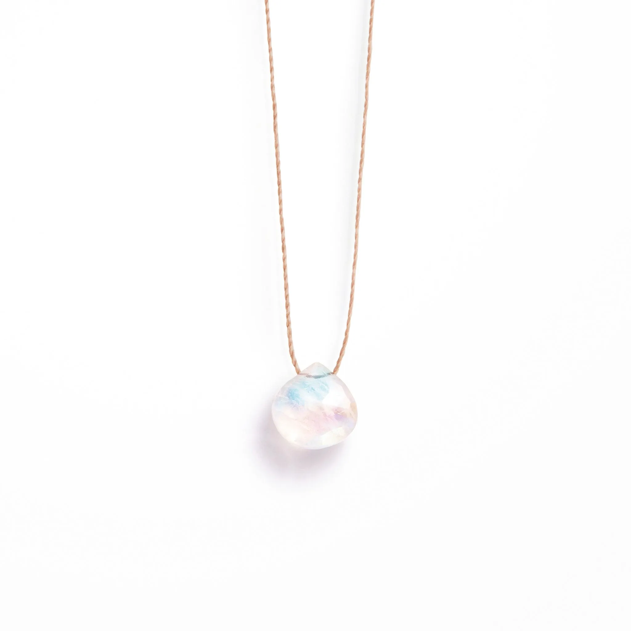 June Moonstone Fine Cord Birthstone Necklace