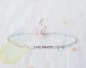 Just Breathe Tiny Bar Bracelet