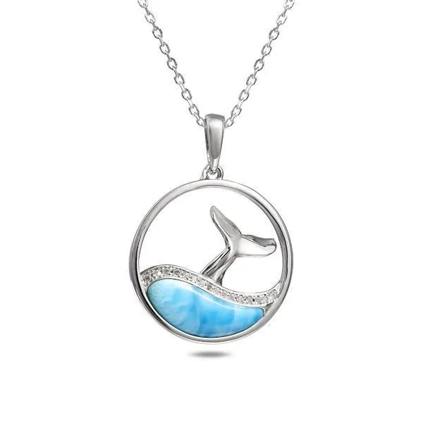 Larimar Whale Wave Pendant