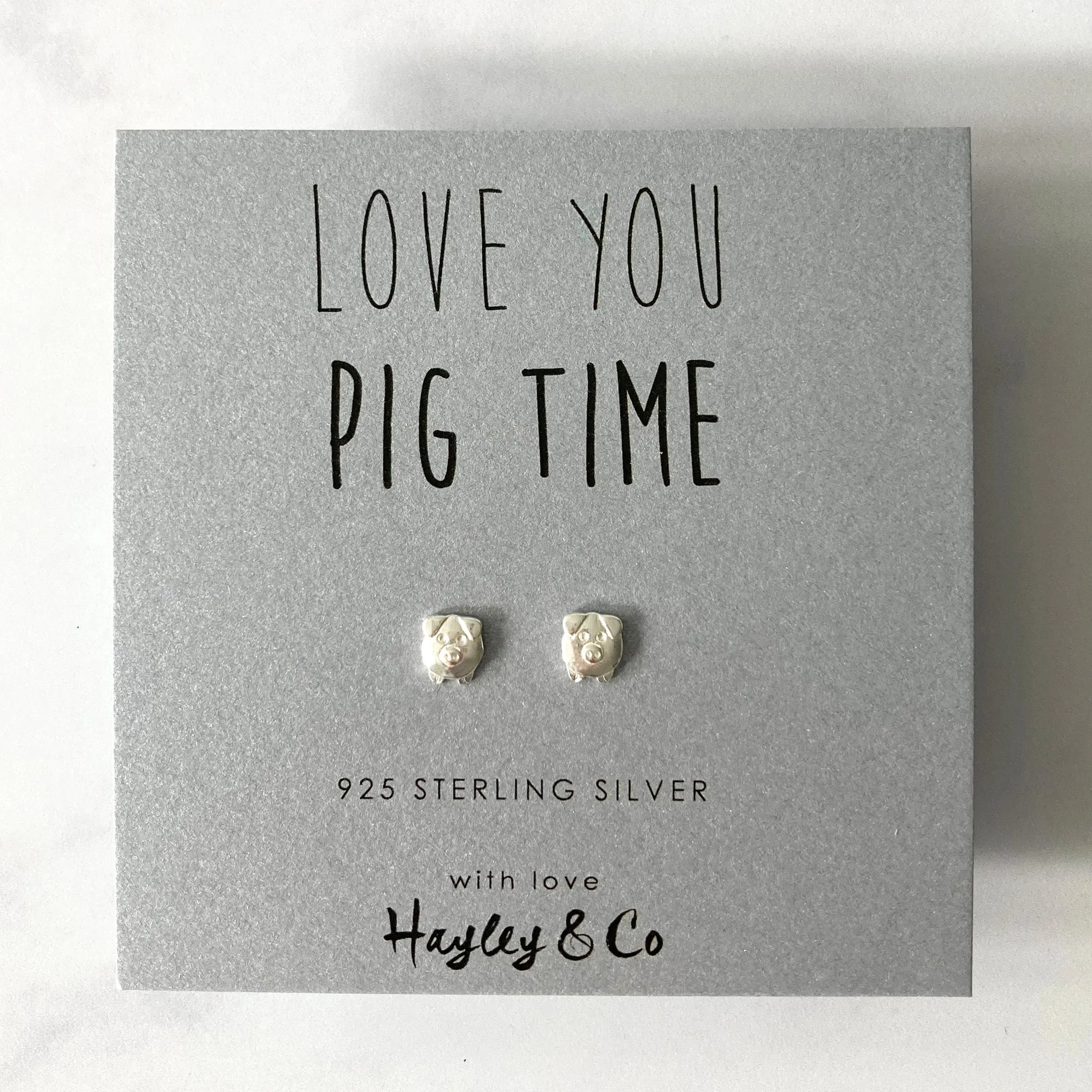 Little Pig Sterling Silver Earrings