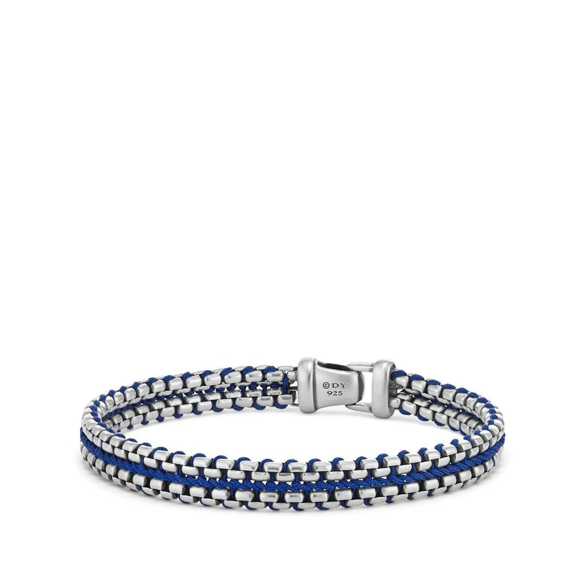 Mens 10MM Woven Blue Nylon Cord Bracelet