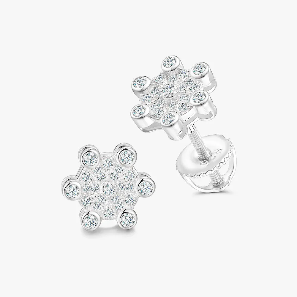 Moissanite S925 Snowflake Stud Earrings