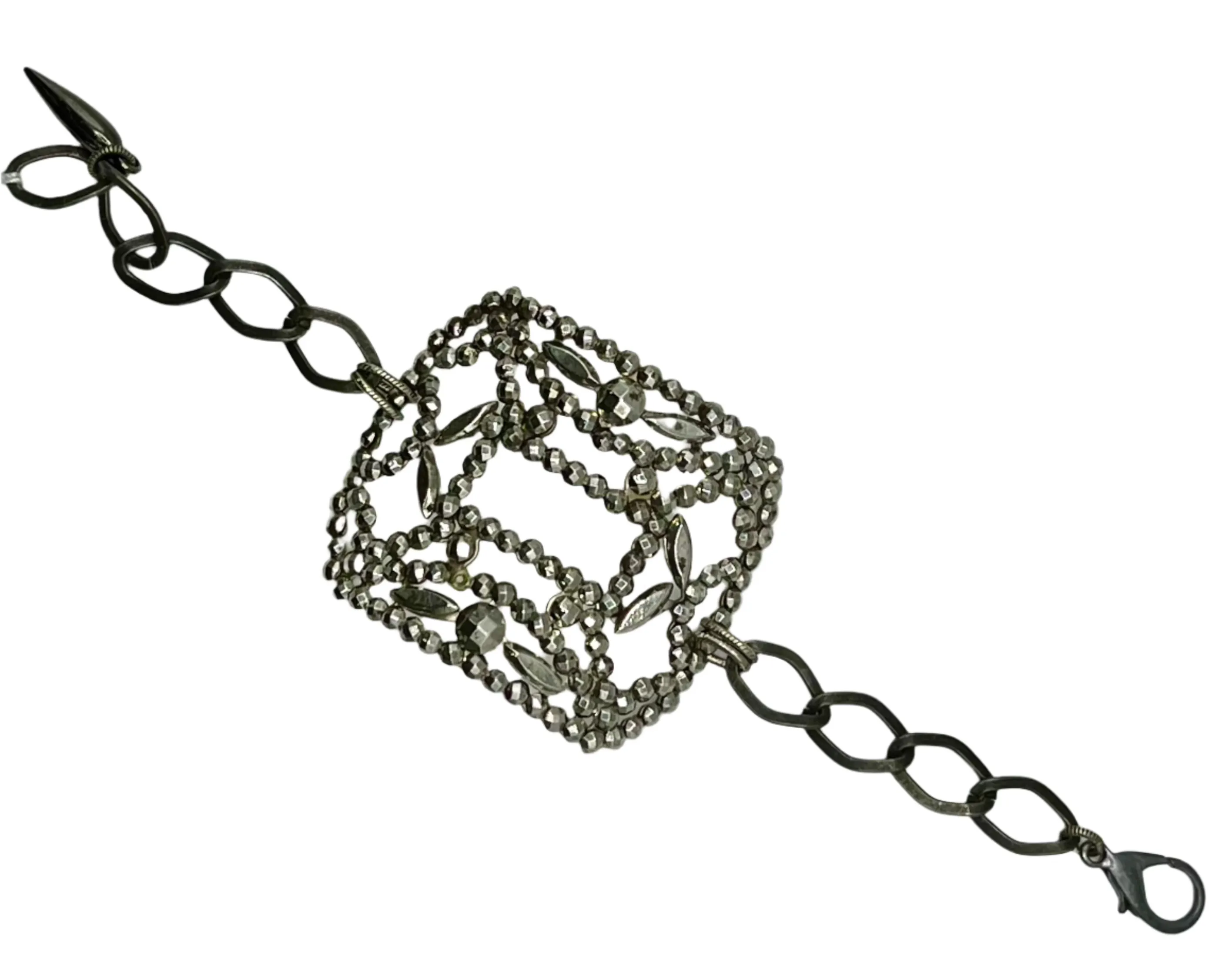 ONE OF A KIND - Large  Antique Cut Steel Buckle Bracelet