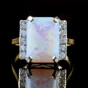 Opal Paste Ring 18Ct Yellow Gold Silver