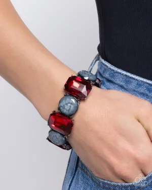 Paparazzi Bracelet ~ Cloudy Conversation - Red