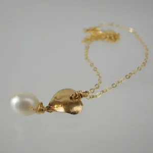 Pearl Gold Filled Heart Necklace