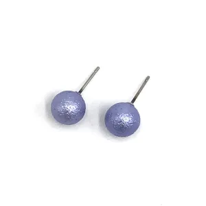 Periwinkle Pitted Lucite Large Ball Stud Earrings