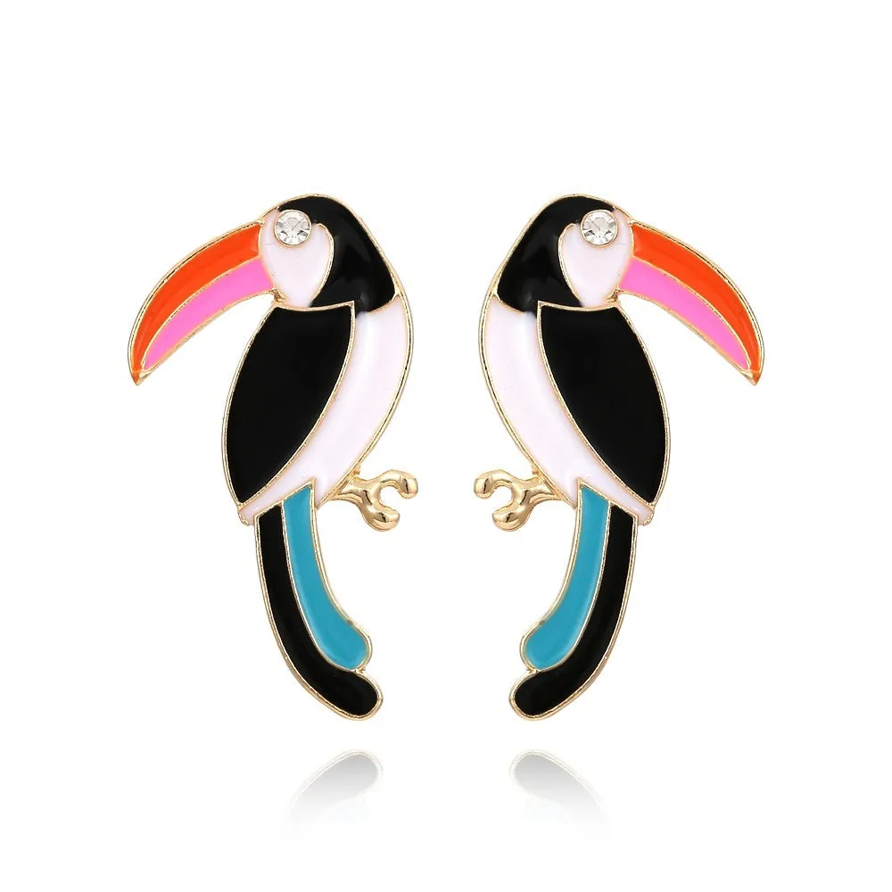 Pre Order:  Retro Big Billed Bird Earrings