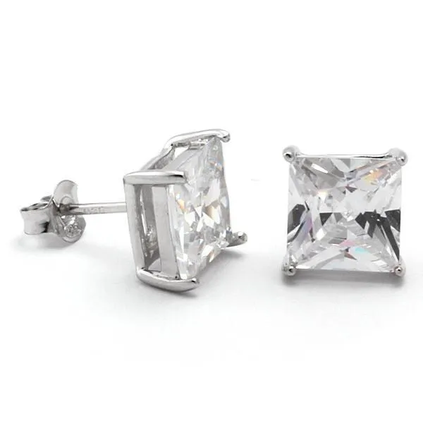 Princess-Cut Stud Earrings