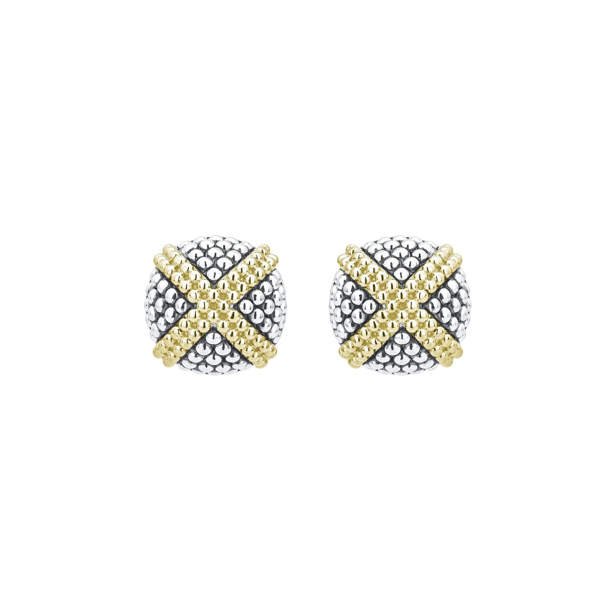 Signature Caviar Two-Tone X Caviar Stud Earrings