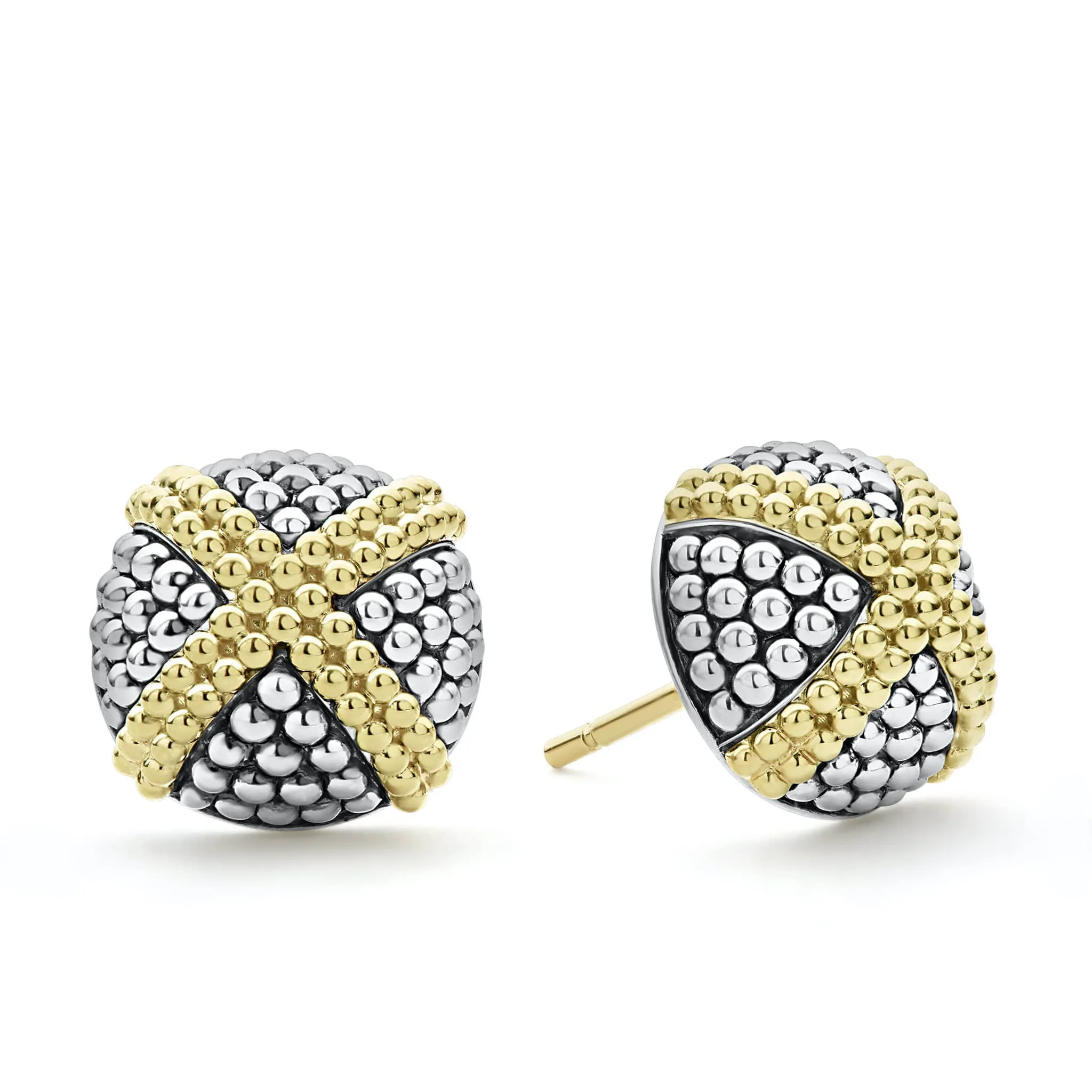 Signature Caviar Two-Tone X Caviar Stud Earrings