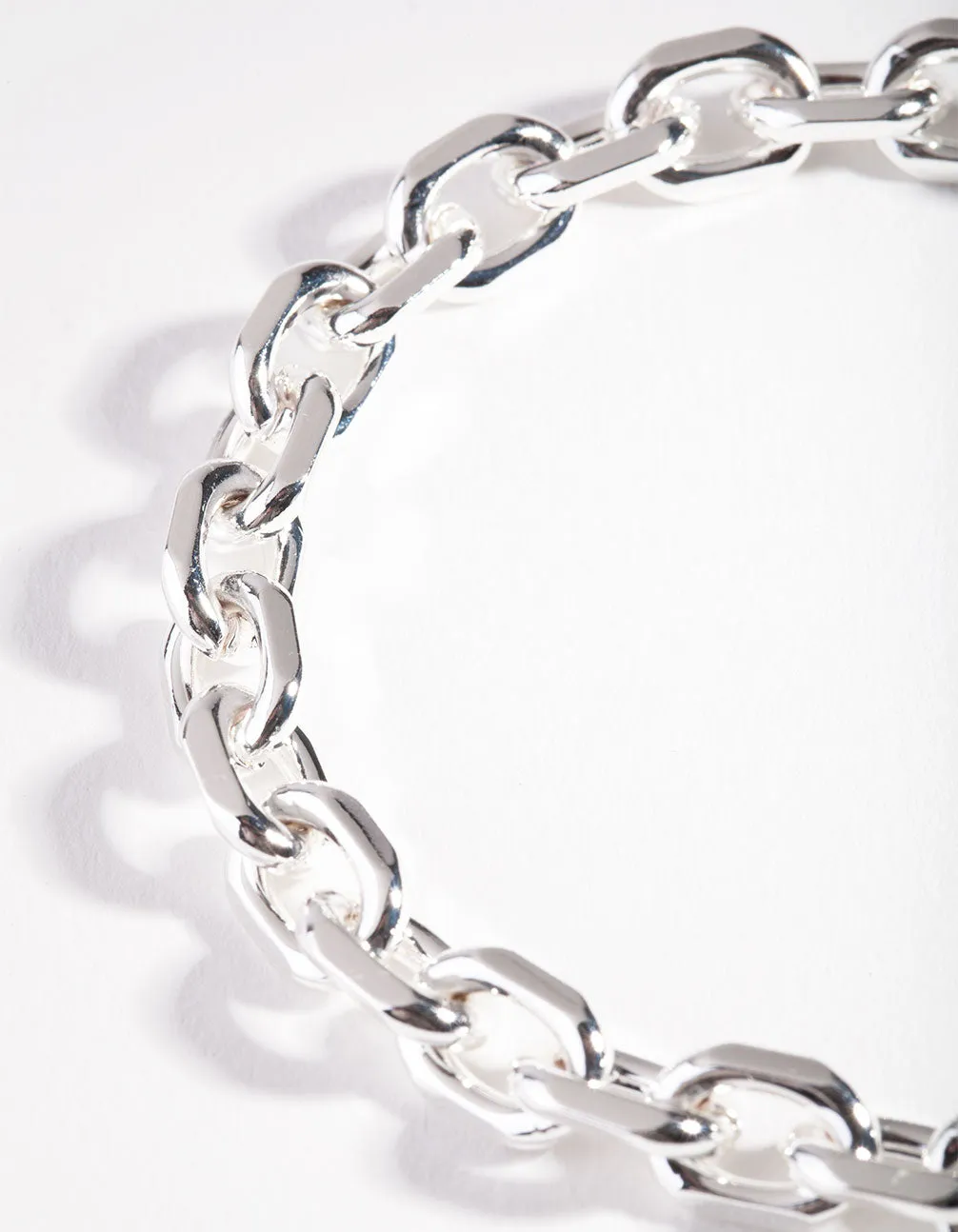 Silver Coin Chunky Chain Bracelet