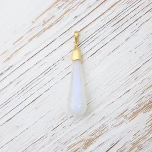 Smooth Drop Rainbow Moonstone Pendant