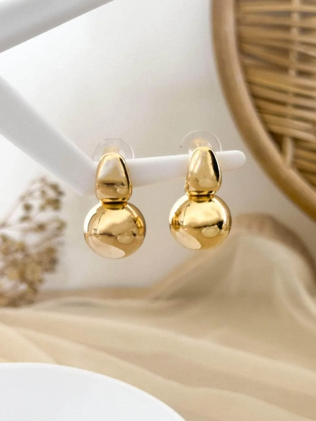 Stainless Steel Casual Wear Women Gold Plated Stud Earring