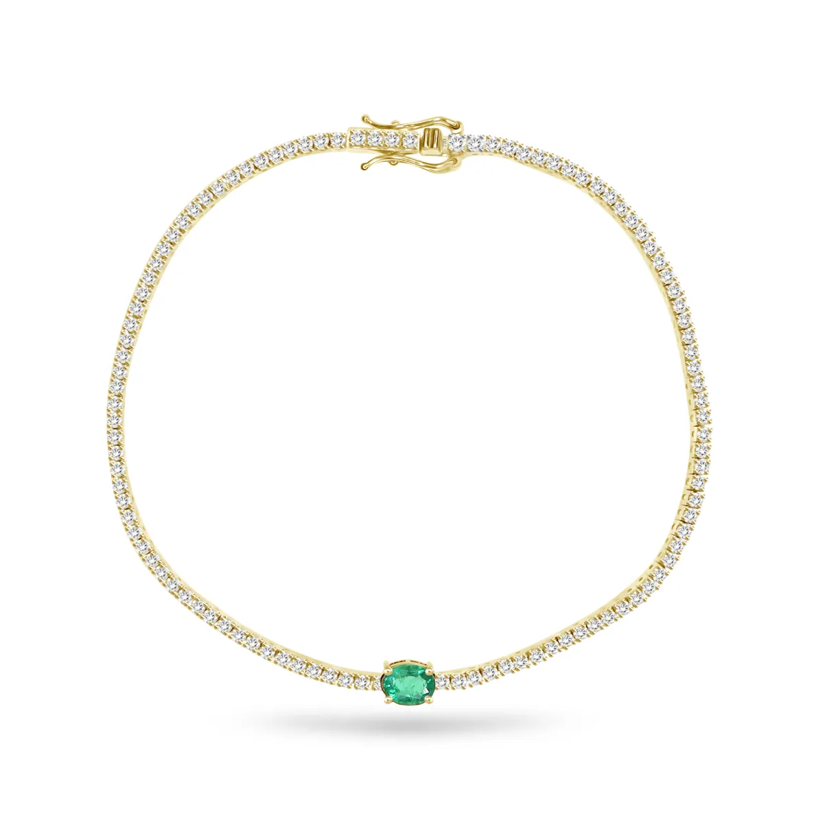 Statement Emerald on Mini Tennis Bracelet