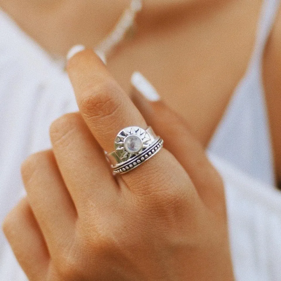 Sunrise Moonstone Ring