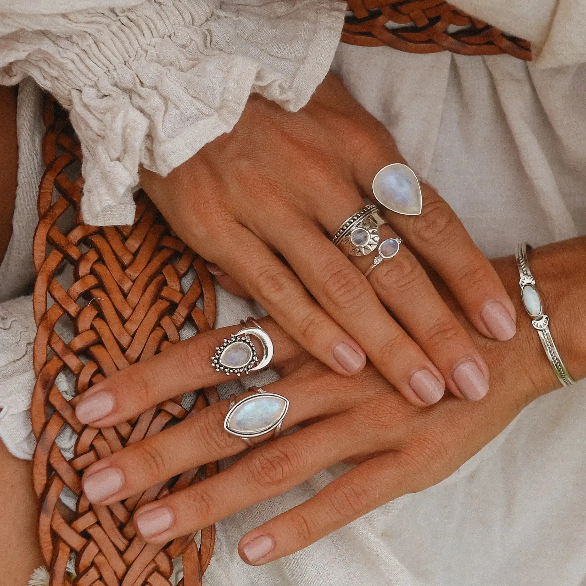 Sunrise Moonstone Ring