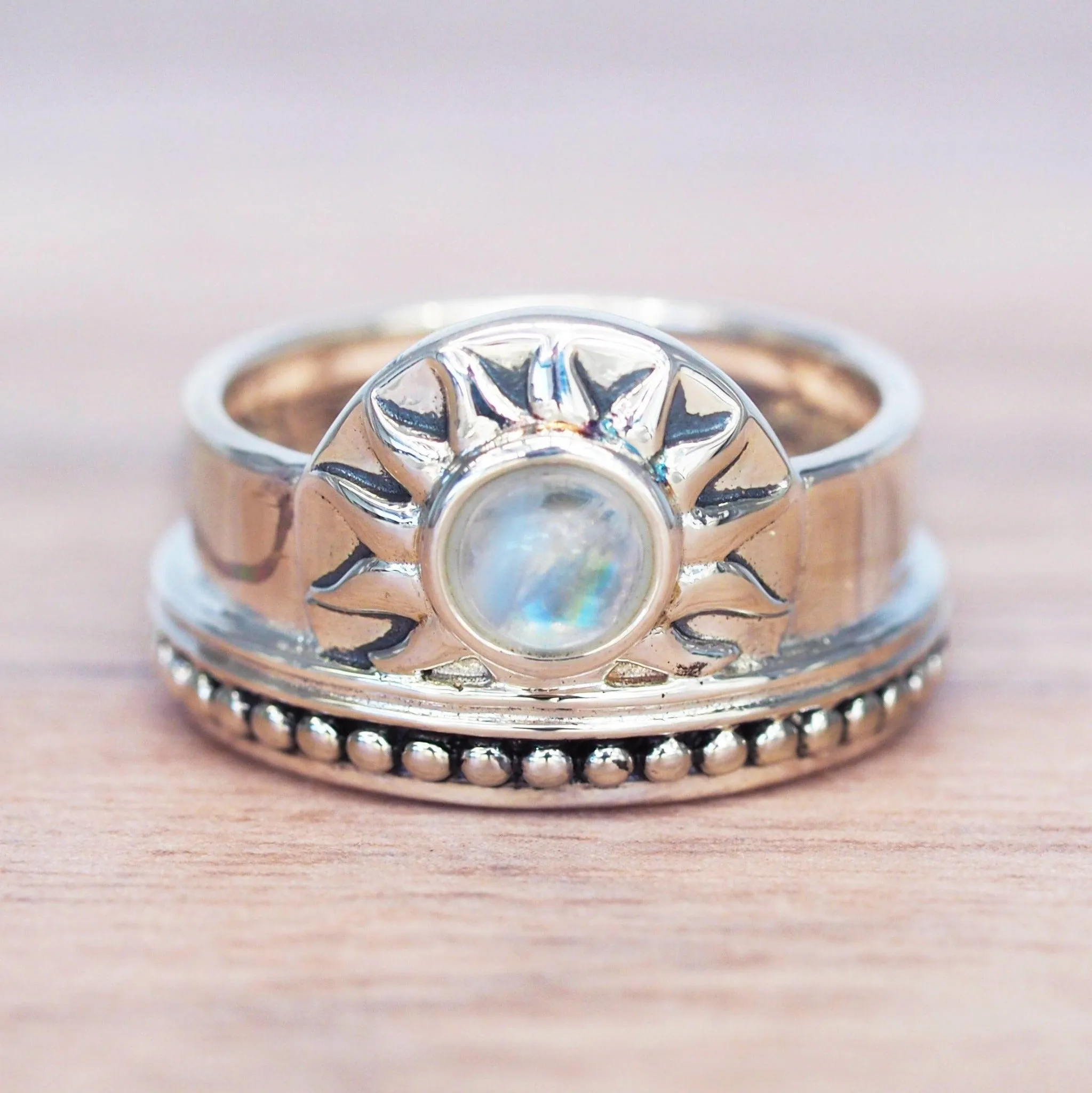 Sunrise Moonstone Ring