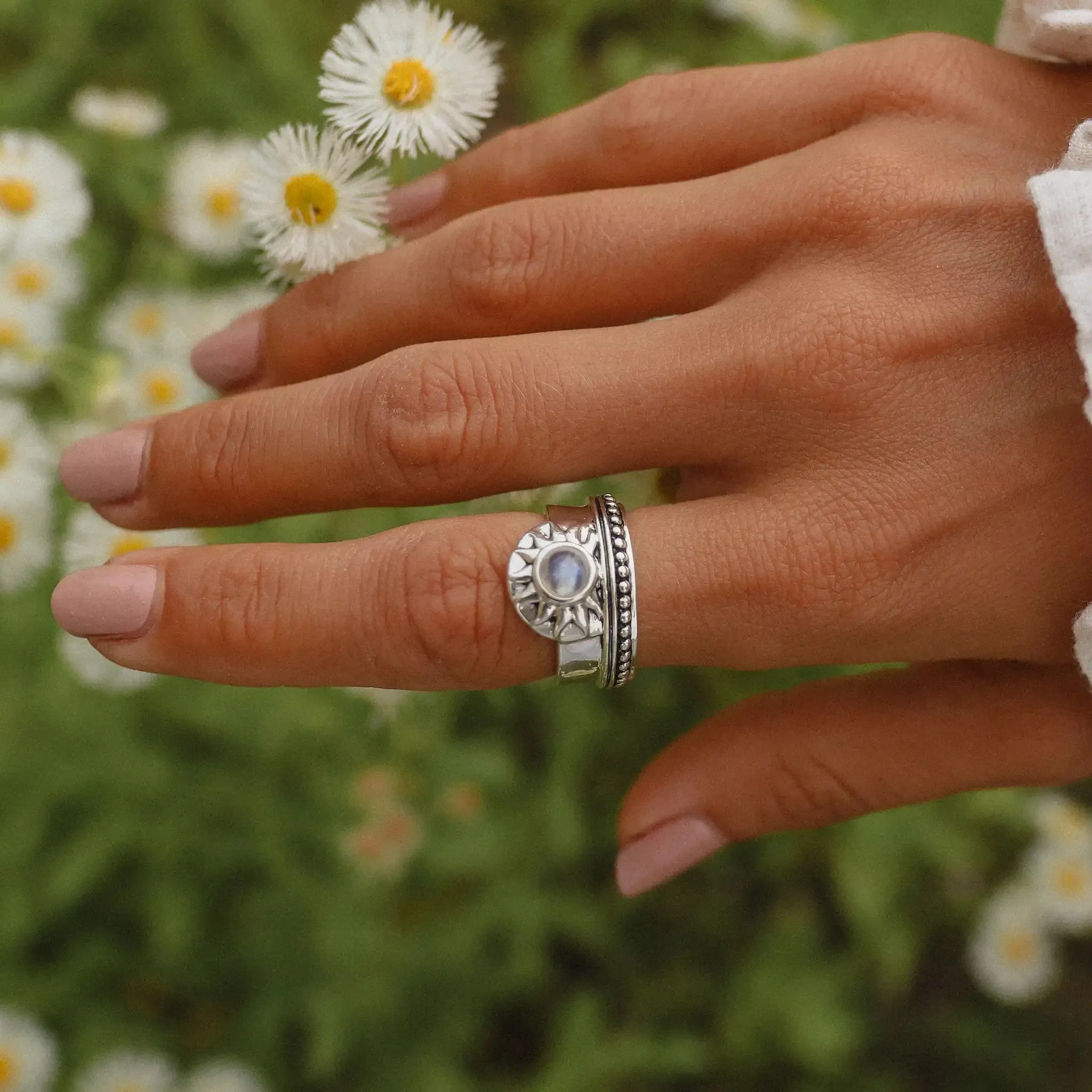 Sunrise Moonstone Ring