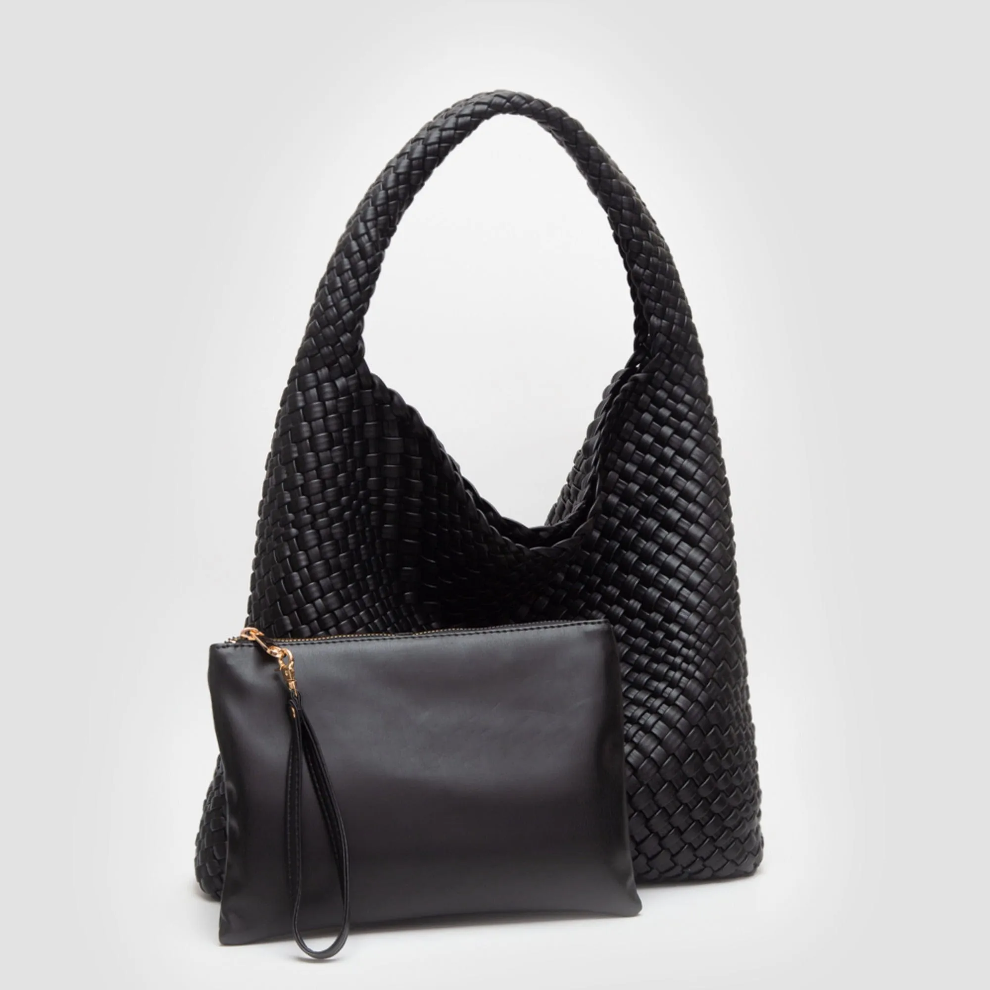 TG10640 Tiara Woven Hobo Tote Bag With Pouch