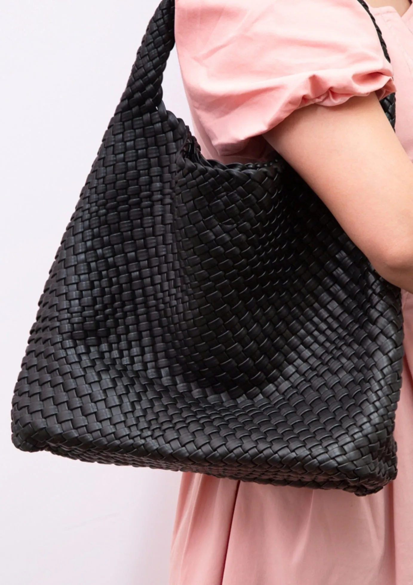 TG10640 Tiara Woven Hobo Tote Bag With Pouch