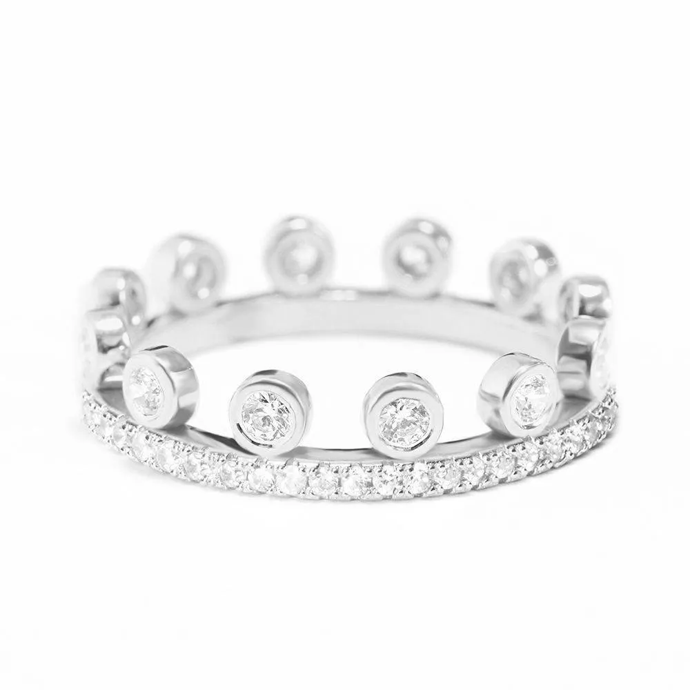 Tiara Crown Eternity Diamond Ring